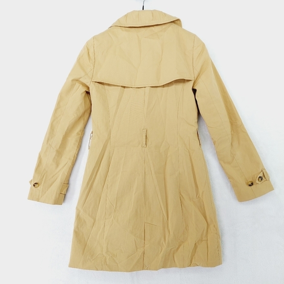 J. Crew Tan Button Up Pocket Long Notched Collar Trench Coat Jacket P2683 - Picture 5 of 8